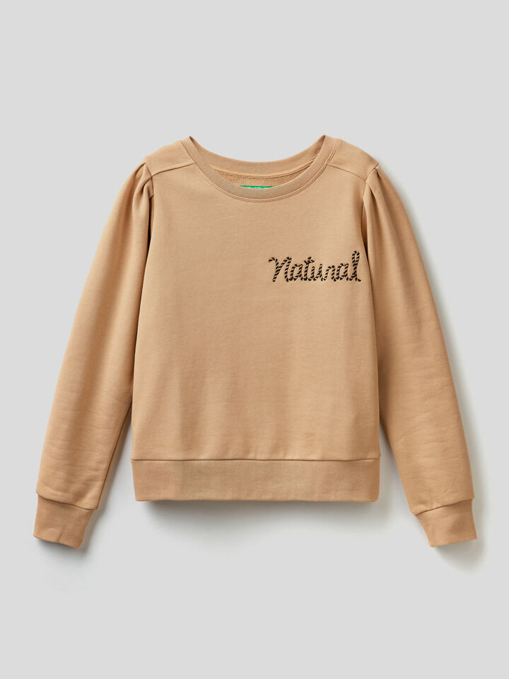 Sweatshirt in organic cotton with embroidery Women image number 4